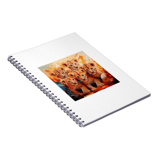 Notebooks - Five Lion Cubs Artwork ノートブック (右側)