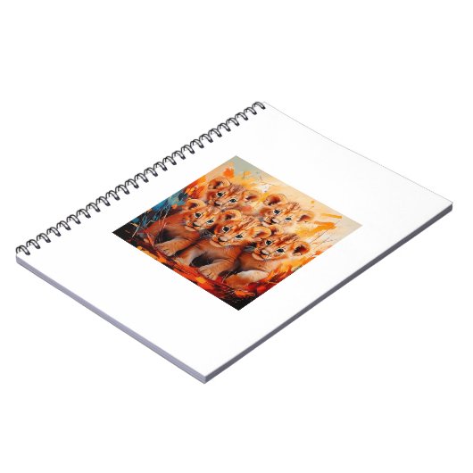 Notebooks - Five Lion Cubs Artwork ノートブック (左側)