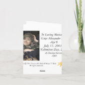 Notecardの金ゴールドの天使 シーズンカード (裏面)