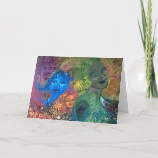 Notecardを笑わせている千人の姉妹 カード (正面)