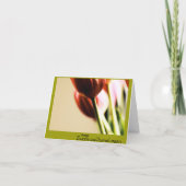Notecardカード、チューリップ及び雨滴の花柄ありがとう サンキューカード (裏面)