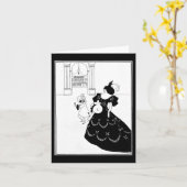 NotecardヴィンテージのイラストレーションAubrey Beardsley 9 カード (黄色い花)