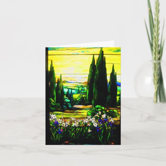 Notecardヴィンテージのステンドグラスの芸術5 カード (正面)