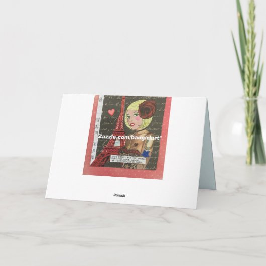 Notecard彼女は最終的に彼女自身一緒におよび彼女を得ました カード (裏面)