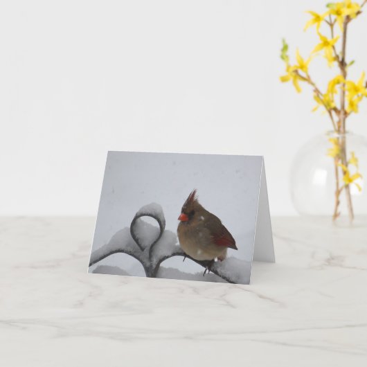 Notecard -中Cardinal夫人ブランク カード (黄色い花)