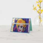 NOTECARD – 彼女は未解決の離れ脳/右脳を持っていた カード (黄色い花)