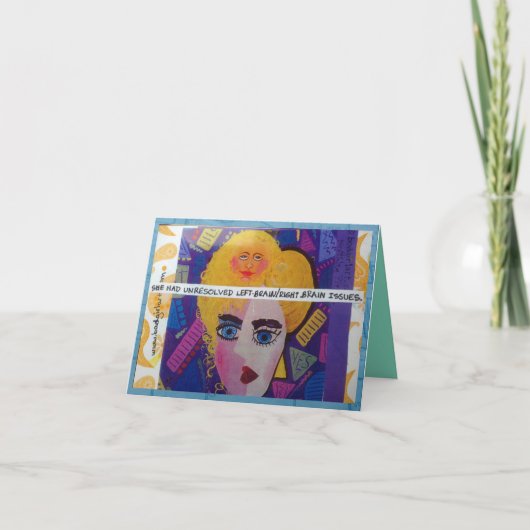 NOTECARD – 彼女は未解決の離れ脳/右脳を持っていた カード (正面)