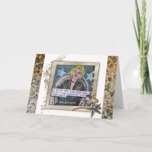 NOTECARD – 私はジンとトニックのダイエットに乗っている。 カード (正面)