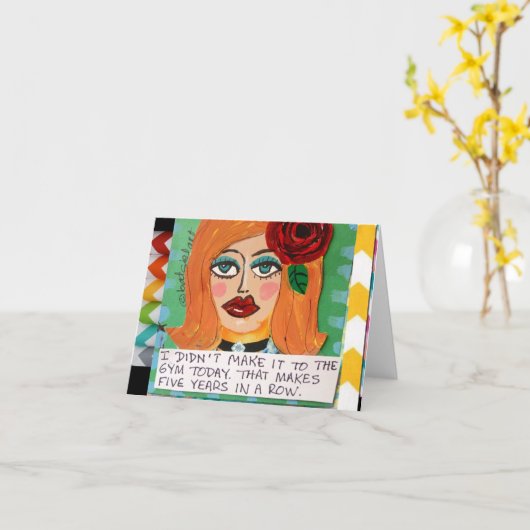 NOTECARD…私は体育館に今日行ったことがありません カード (黄色い花)