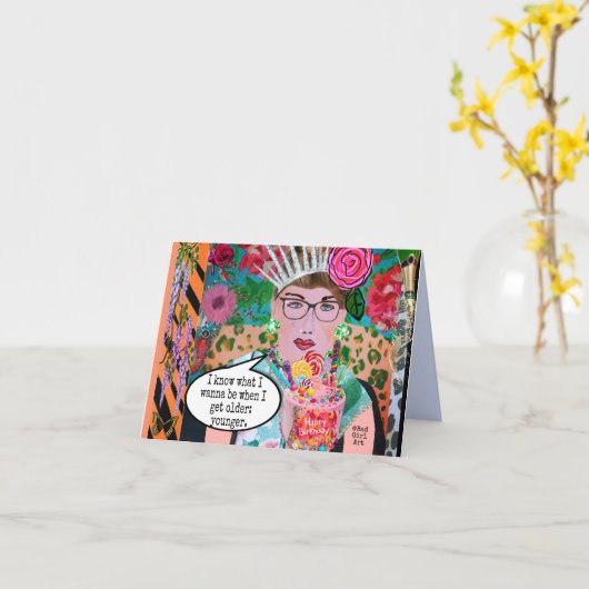 Notecard – 私は私が年上の時に私が何になりたいかを知っている カード (黄色い花)