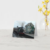 Notecard: 蒸気の列車および信号所 カード (黄色い花)