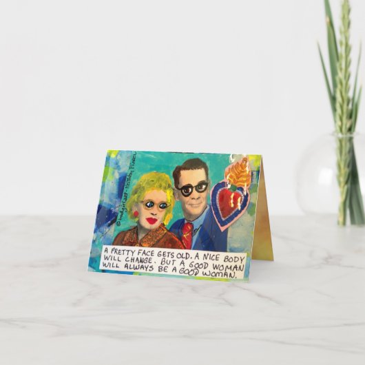 NOTECARD-Aのかわいらしい顔は古くの良い体なります カード (正面)