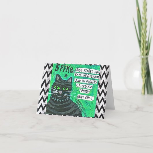 NOTECARD-DOGSは彼をの猫尊敬しました彼を恐れていました カード (正面)