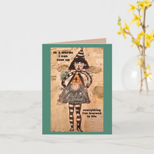 NOTECARD-IN 3のワード私は生命を要約してもいいです カード (黄色い花)