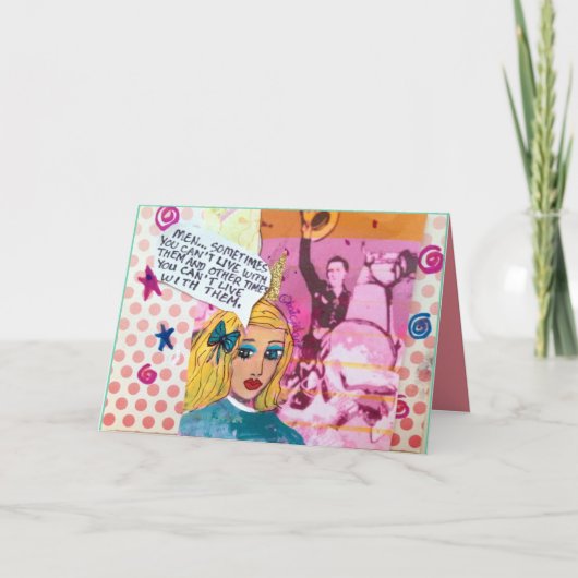 NOTECARD-MEN-SOMETIMES傾斜しているそれらと住んでいます カード (正面)