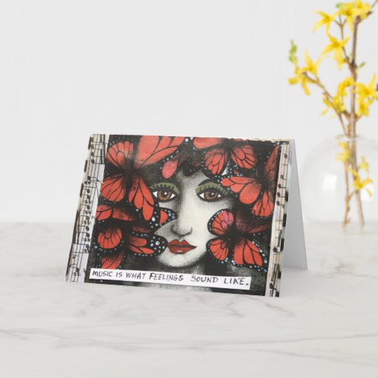 NOTECARD-MUSICは感覚が聞こえるもののようにです カード (黄色い花)