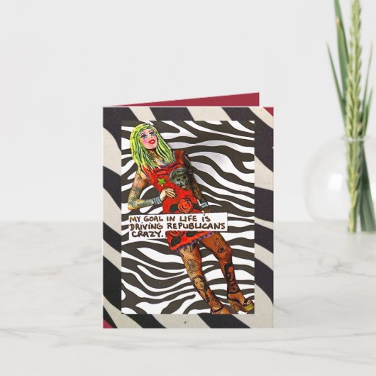NOTECARD-MYゴールが共和党員を運転している熱狂する カード (正面)