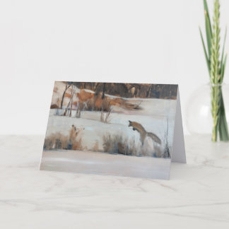 Notecard of Jumping Fox, Steamboat Springs, Co サンキューカード