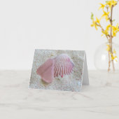 Notecard - Pink Sea Glass and Seashell カード (黄色い花)