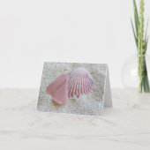Notecard - Pink Sea Glass and Seashell カード (正面)