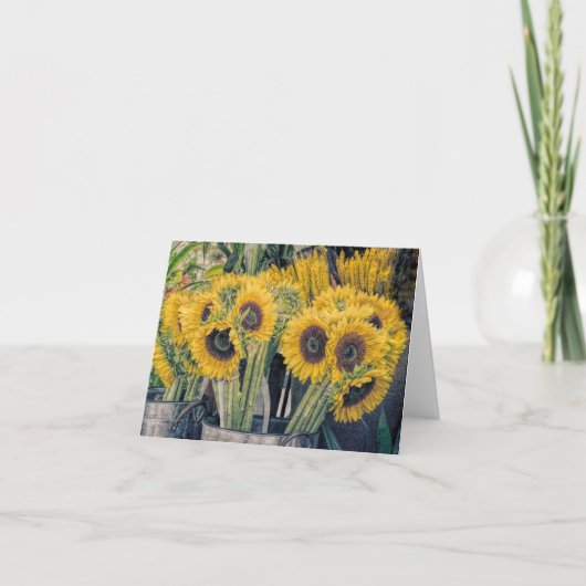 Notecard: Sunflowers for sale サンキューカード (正面)