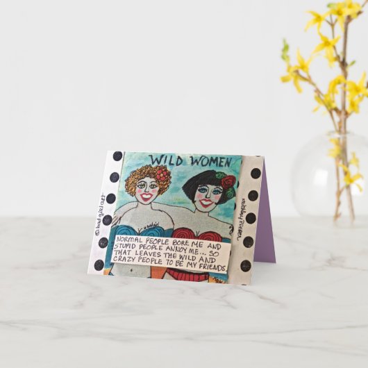 NOTECARD-WILDの女性カード カード (黄色い花)