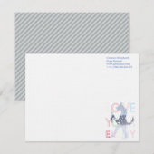 Notecardsドイツの羊飼い水色ブルー 招待状 (正面/裏面)