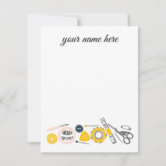 Notecardsパーソナライズな裁縫婦 ノートカード (正面)