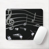 Noten, Musik, schwarz . Mousepad - Mauspad マウスパッド (マウス)