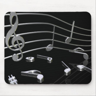 Noten, Musik, schwarz . Mousepad - Mauspad マウスパッド