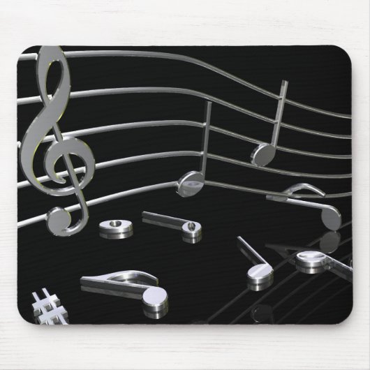 Noten, Musik, schwarz . Mousepad - Mauspad マウスパッド (正面)