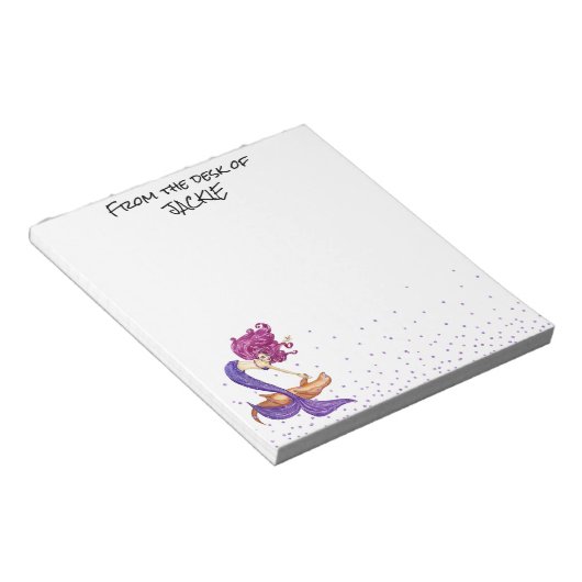 Notepaのデスクからマーメイドの愛パーソナライズされた者 ノートパッド (アングル)