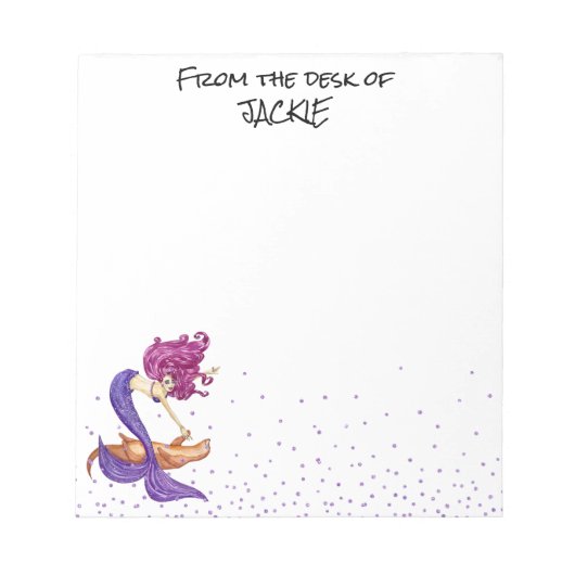 Notepaのデスクからマーメイドの愛パーソナライズされた者 ノートパッド (正面)