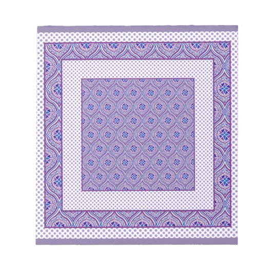 NotepadまたはJotter、MauveとWhite Ogees、Polkas ノートパッド (正面)