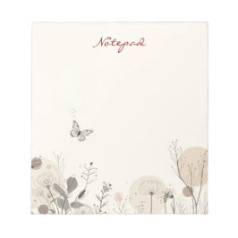 Notepad decorated with wild plant illustrations ノートパッド