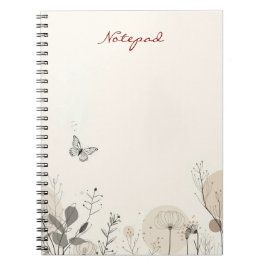 Notepad decorated with wild plant illustrations ノートブック
