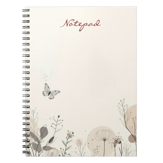 Notepad decorated with wild plant illustrations ノートブック (正面)