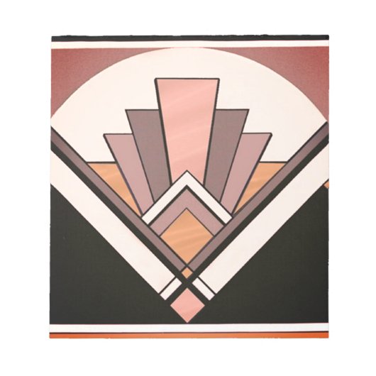 Notepad - Sangria Art Deco Fan Design ノートパッド (正面)