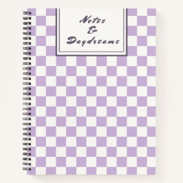 Notes & Daydreams | ラベンダーのキュートチェック柄 ノートブック