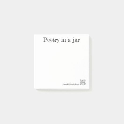 notes for Poetry in a Jar ポストイット (正面)