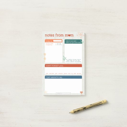 Notes from Mom Post It Notes ポストイット (デスク上)