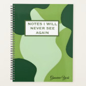 Notes I Will Never See Again Funny Green Notebook プランナー手帳 (正面)