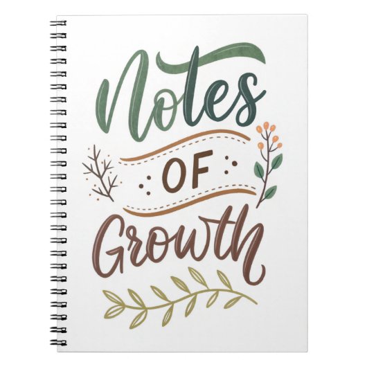 Notes of Growth Journal – Brush Lettering Design ノートブック (正面)