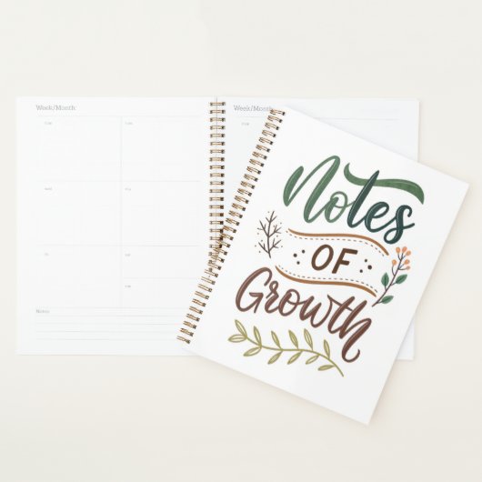 Notes of Growth Journal – Brush Lettering Design プランナー手帳 (ディスプレー)
