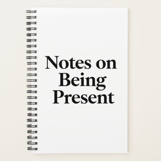 Notes on Being Present" Minimalist Planner プランナー手帳 (正面)
