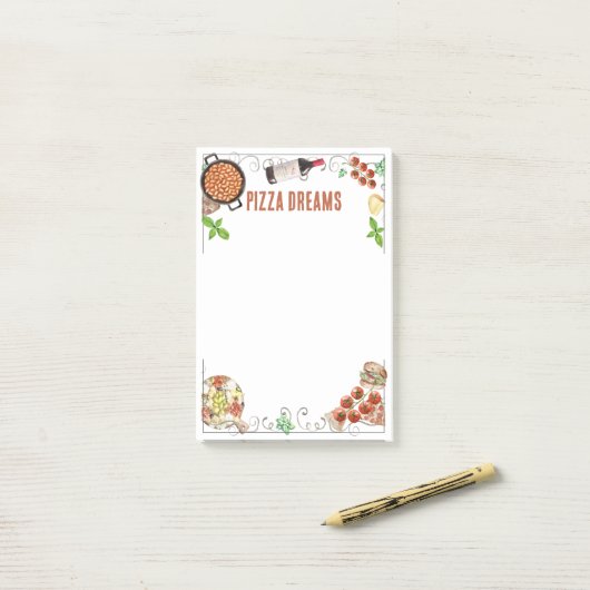 Notes on Pizza Dreams ポストイット (デスク上)