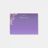 Notes Purple Mauve Flowers & White Wedding ポストイット (正面)