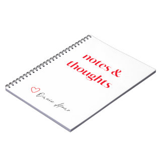 Notes & Thoughts Minimal Typography ノートブック