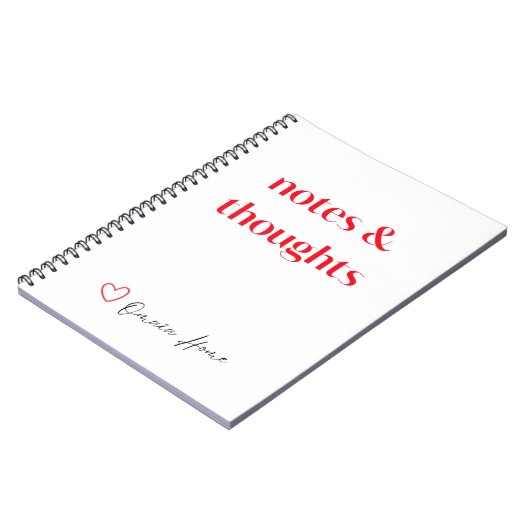 Notes & Thoughts Minimal Typography ノートブック (左側)