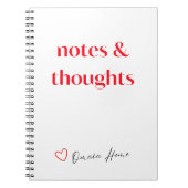Notes & Thoughts Minimal Typography ノートブック (正面)